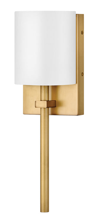 Avenue White Acrylic Small Single Light Sconce in Heritage Brass
