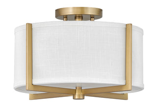 Axis Off White Medium Semi-Flush Mount in Heritage Brass
