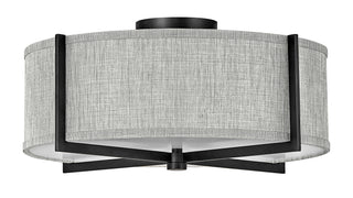 Axis Heathered Gray Medium Semi-flush Mount in Black