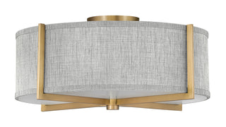 Axis Heathered Gray Medium Semi-flush Mount in Heritage Brass