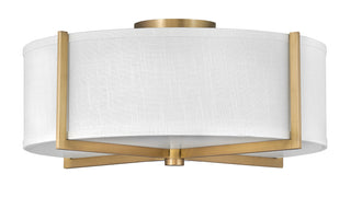 Axis Off White Medium Semi-flush Mount in Heritage Brass