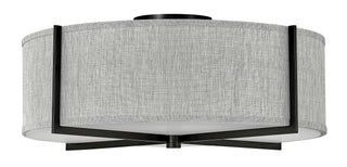 Axis Heathered Gray Large Semi-flush Mount in Black