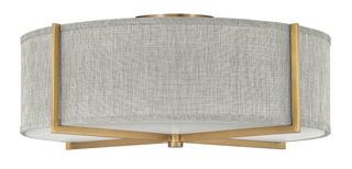 Axis Heathered Gray Large Semi-flush Mount in Heritage Brass