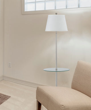 Andros One Light Floor Lamp in Brushed Steel