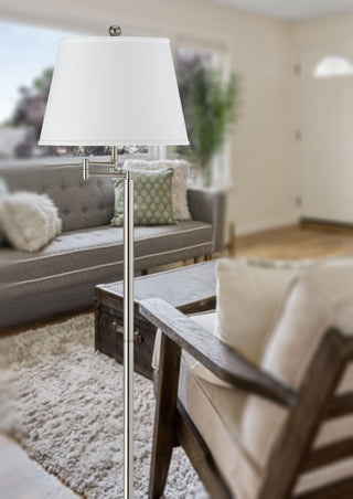 Andros One Light Floor Lamp in Brushed Steel