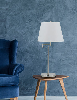 Andros One Light Table Lamp in Brushed Steel