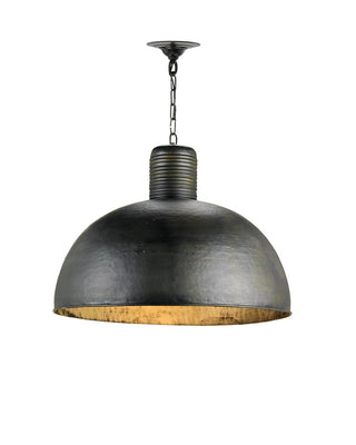 Saga One Light Pendant in Dark Blackened Steel
