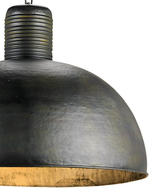 Saga One Light Pendant in Dark Blackened Steel