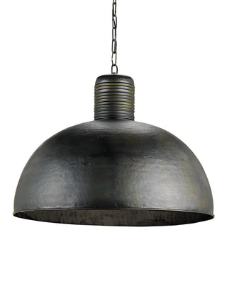 Saga One Light Pendant in Dark Blackened Steel