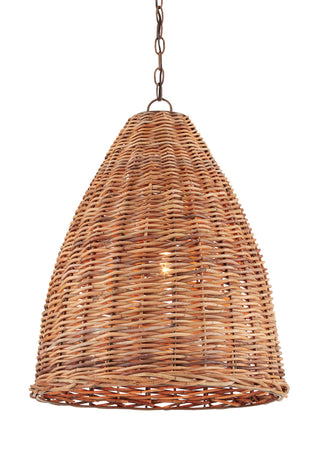 Basket One Light Pendant in Natural/Washed Driftwood