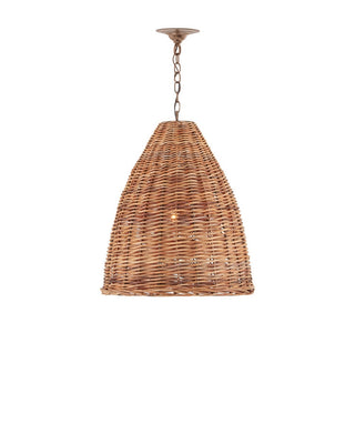 Basket One Light Pendant in Natural/Washed Driftwood