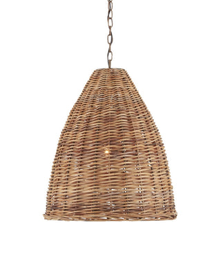 Currey and Company - 9845 - One Light Pendant - Basket - Natural/Washed Driftwood