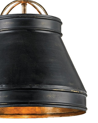 Lumley One Light Pendant in French Black/Pyrite Bronze