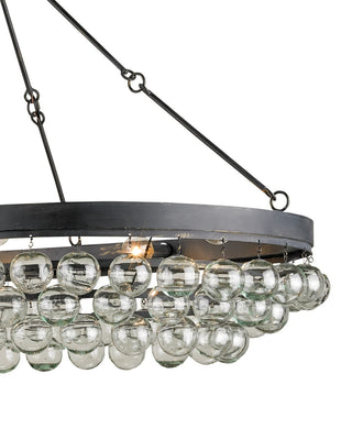 Balthazar Six Light Chandelier in French Black/Clear