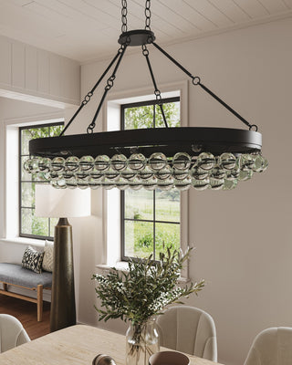 Balthazar Six Light Chandelier in French Black/Clear