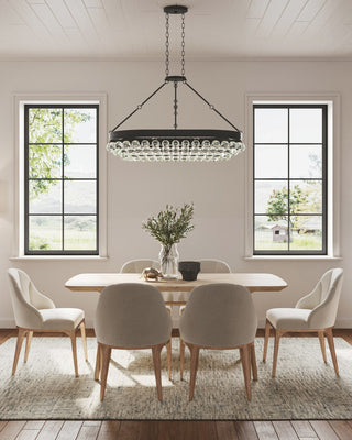 Balthazar Six Light Chandelier in French Black/Clear