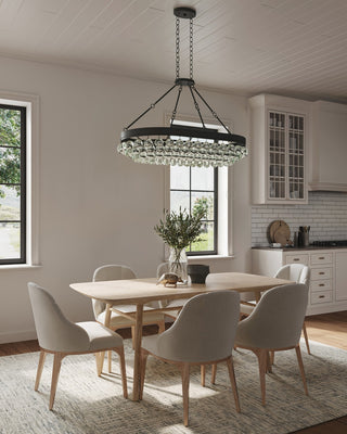 Balthazar Six Light Chandelier in French Black/Clear