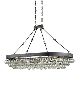 Currey and Company - 9888 - Six Light Chandelier - Balthazar - French Black/Clear