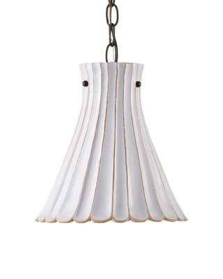 Jazz One Light Pendant in White Crackle/Satin Black