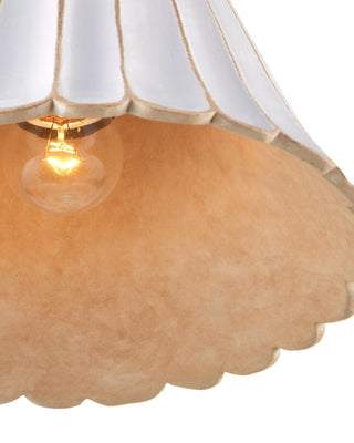 Jazz One Light Pendant in White Crackle/Satin Black