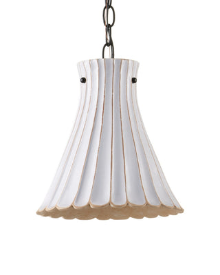 Jazz One Light Pendant in White Crackle/Satin Black