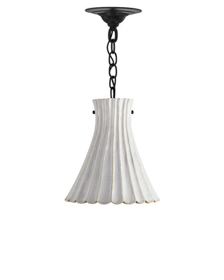 Jazz One Light Pendant in White Crackle/Satin Black