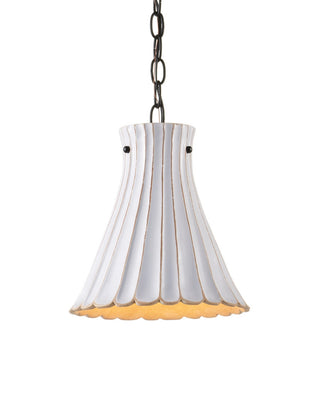Currey and Company - 9901 - One Light Pendant - Jazz - White Crackle/Satin Black