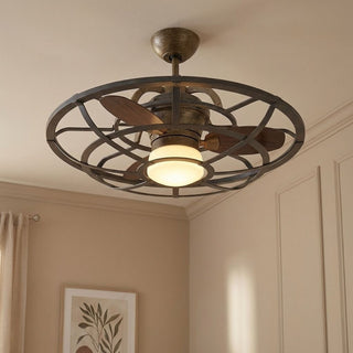 Alsace LED Fan D'Lier in Reclaimed Wood