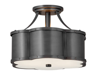 Chance Medium Semi-Flush Mount in Blackened Brass