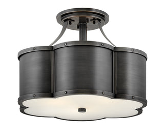 Chance Medium Semi-flush Mount in Blackened Brass