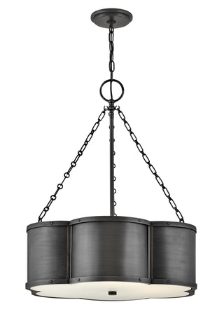 Chance Small Drum Chandelier in Blackened Brass
