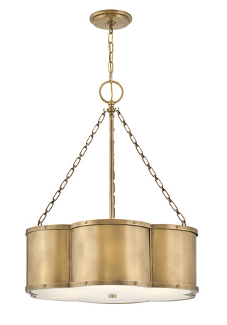 Chance Small Drum Chandelier in Heritage Brass