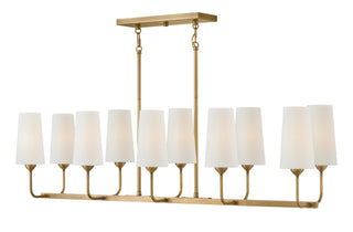 Lewis Medium Ten Light Linear in Heritage Brass