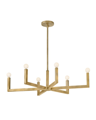 Ezra Small Six Light Linear in Heritage Brass
