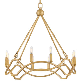 Leona Medium Chandelier in Distressed Brass
