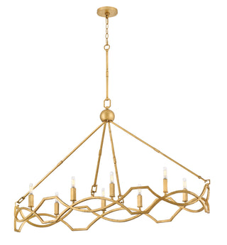 Leona Medium Eight Light Linear in Distressed Brass