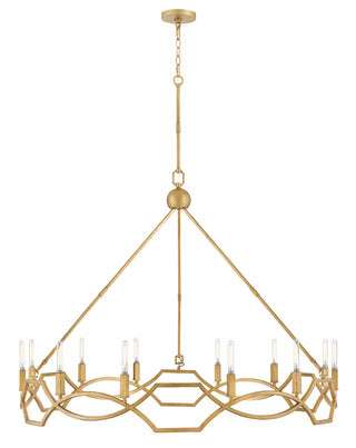 Leona Large Chandelier in Distressed Brass