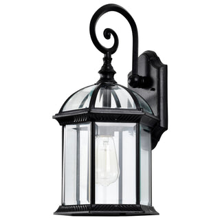 Boxwood One Light Wall Lantern in Textured Black