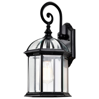 Boxwood One Light Wall Lantern in Textured Black
