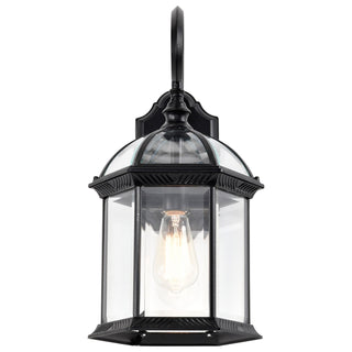 Boxwood One Light Wall Lantern in Textured Black
