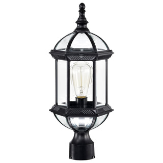 Boxwood One Light Post Lantern in Textured Black
