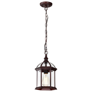 Boxwood One Light Hanging Lantern in Rustic Bronze