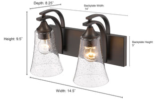 Natalie 2-Light Vanity Satin Nickel
