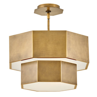 Facet Medium Convertible Flush Mount in Heritage Brass