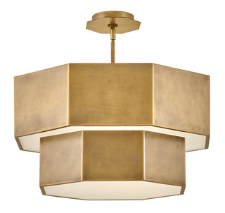 Facet Medium Convertible Chandelier in Heritage Brass