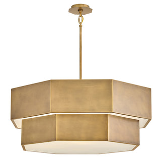Facet Medium Convertible Chandelier in Heritage Brass