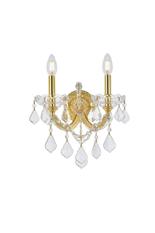 Elegant Lighting - 2800W2G/RC - Two Light Wall Sconce - Maria Theresa - Gold