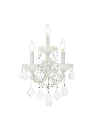 Elegant Lighting - 2800W3WH/RC - Three Light Wall Sconce - Maria Theresa - white