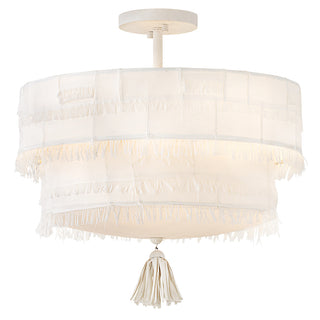 Baya Medium Semi-Flush Mount in Textured Plaster