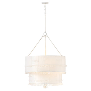 Baya Medium Drum Chandelier in Textured Plaster